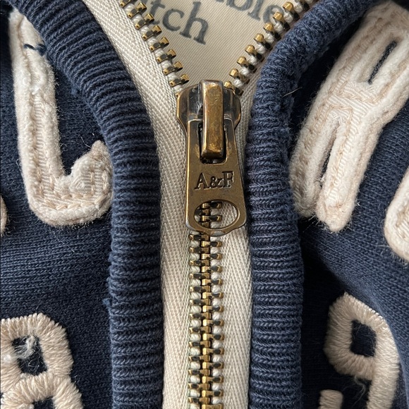 Abercrombie & Fitch vintage distressed logo zip up muscle hoodie sweatshirt Y2K - Picture 13 of 13